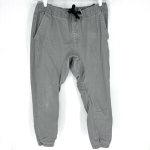 WT02 Drawstring Cotton Stretch Twill Joggers Greyish Taupe Size M
